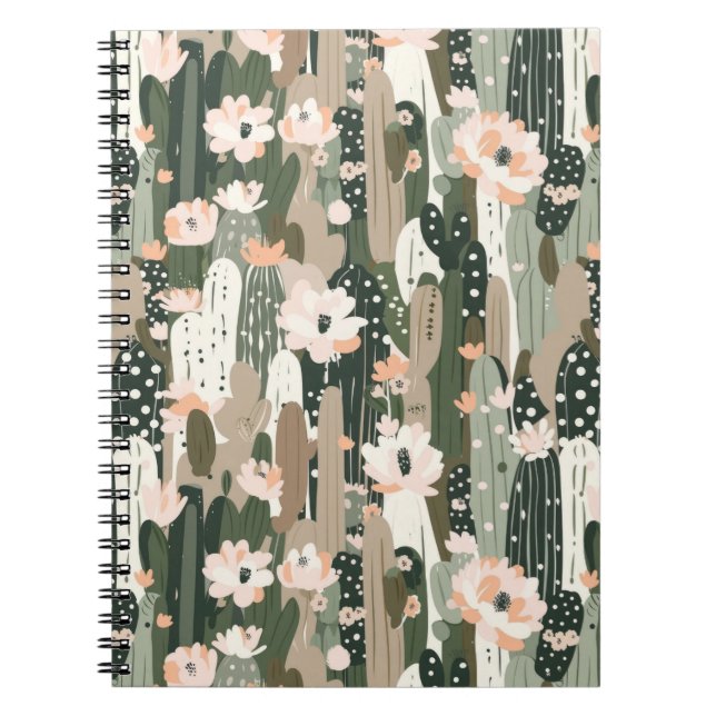 Cuaderno Cactus Art Moda única del desierto negro Glam Sout (Frente)