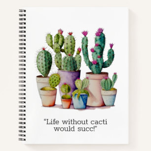 Cuaderno Cactus cactus cutáneo de acuarela en macetas