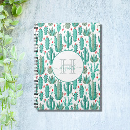Cuaderno Cactus caprichoso blanco lindo patrón