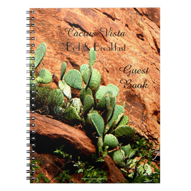 Cuaderno Cactus colgante del libro de visitas de la cama y (Frente)