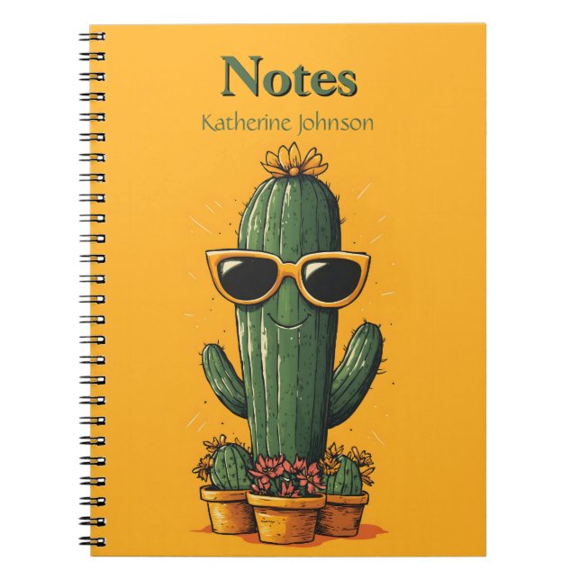 Cuaderno Cactus de Guay con gafas de sol y flores (Frente)