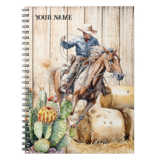 Cuaderno Cactus de heno de heno de la acuarela meridional