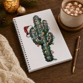 Cuaderno Cactus de Navidad con Luces