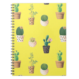 Cuaderno Cactus de postre verde en macetas