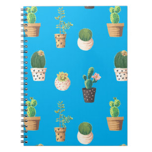 Cuaderno Cactus de postre verde en macetas