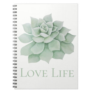 Cuaderno Cactus de Suculenta Verde Menta Floral Actitud Cit