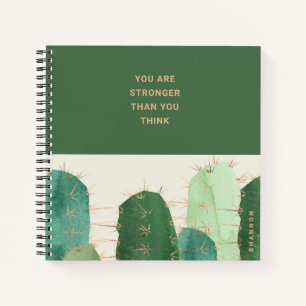 Cuaderno Cactus del desierto verde cita Inspiradora