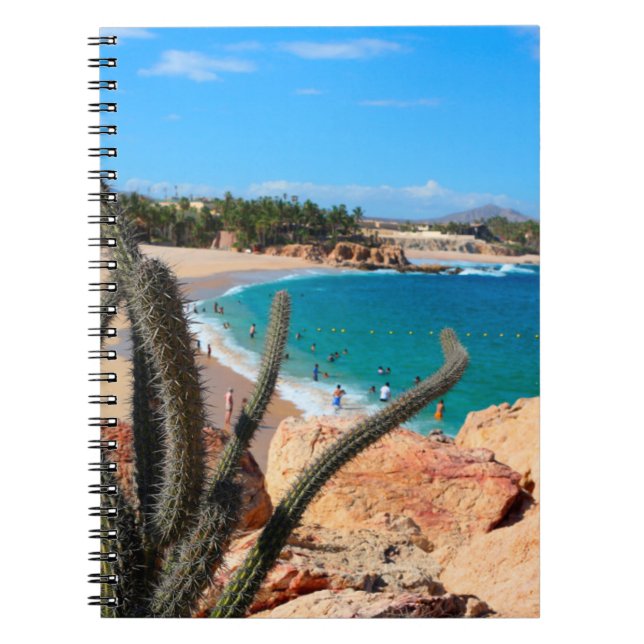 Cuaderno Cactus en cumbre rocosa sobre la playa de Sandy (Frente)