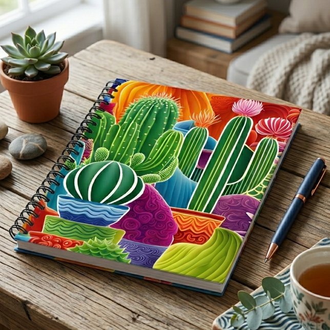Cuaderno Cactus en maceta abstractos (Subido por el creador)