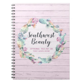 Cuaderno Cactus exitoso acuarela y bohemias de madera rústi