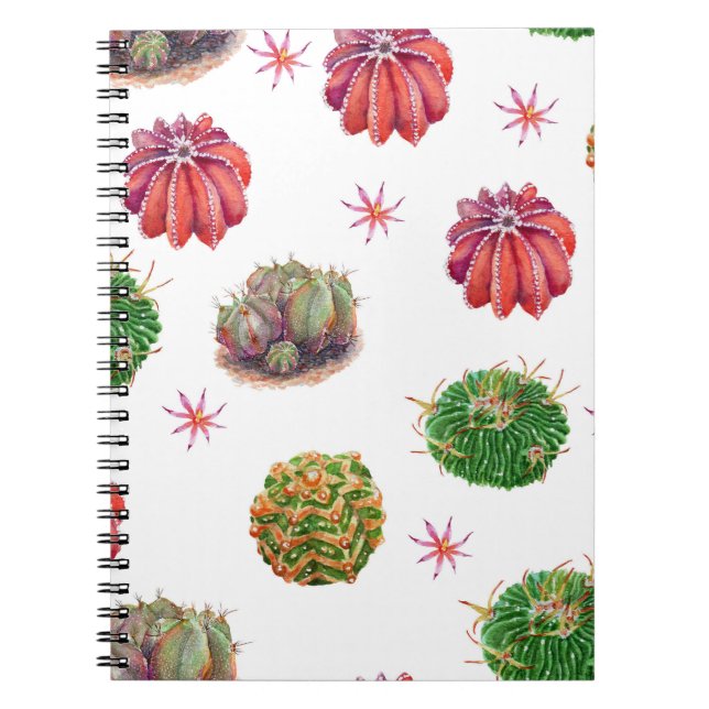 Cuaderno Cactus Floral: fondo acuarela (Frente)