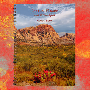 Cuaderno Cactus Flower B&B Guest Book Southwest Desert
