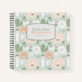 Cuaderno Cactus Mint Peach Vacation Rental Guest Book