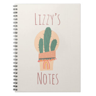 Cuaderno Cactus moderno en maceta Arcoíris