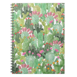 Cuaderno Cactus pintado a mano: verde desierto