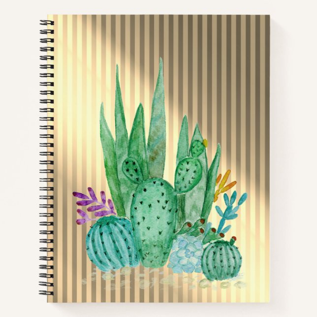 Cuaderno Cactus, portátil acuarela (Anverso)