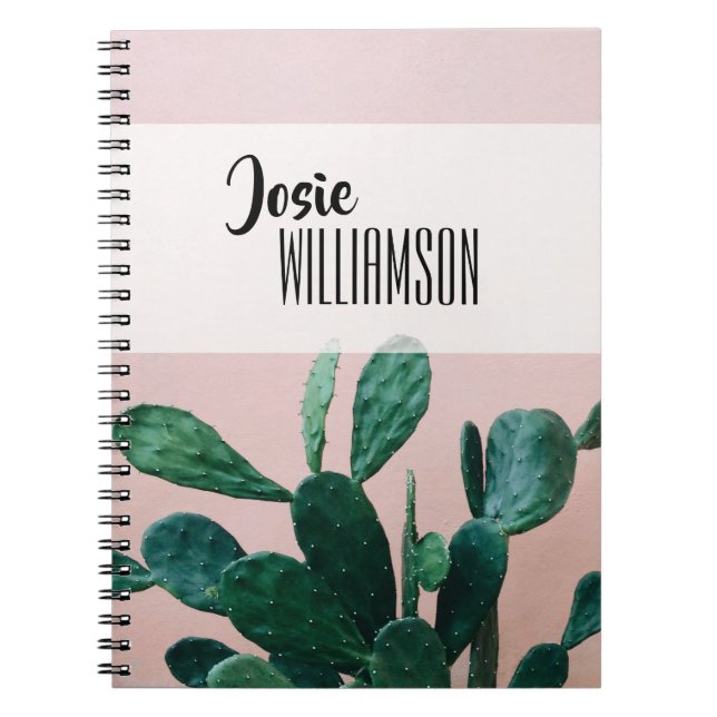 Cuaderno Cactus rosado moderno (Frente)