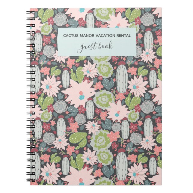 Cuaderno Cactus Succulent Plants Vacation Rental Guest Book (Frente)