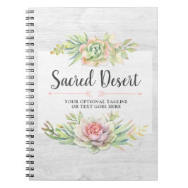 Cuaderno Cactus suculento Boho del desierto de la acuarela