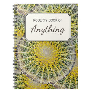 Cuaderno Cactus tropical de la foto botánica personalizado