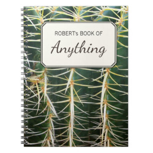 Cuaderno Cactus tropical de la foto botánica personalizado
