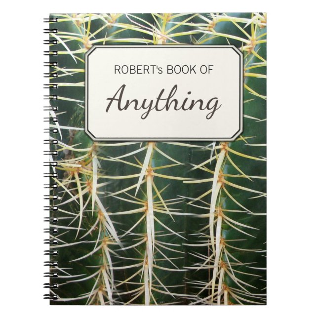 Cuaderno Cactus tropical de la foto botánica personalizado (Frente)