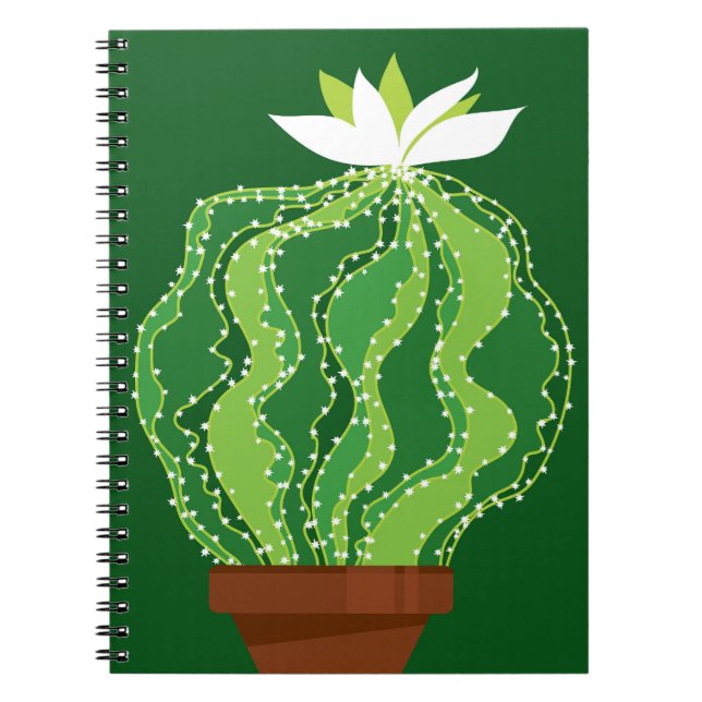 Cuaderno Cactus verde: motivo natural abstracto. (Frente)