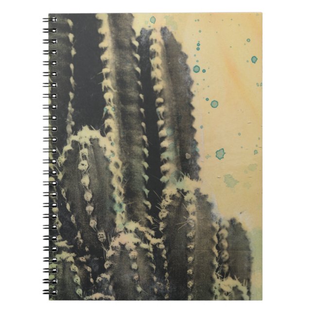 Cuaderno Cactus verdes sobre fondo amarillo (Frente)
