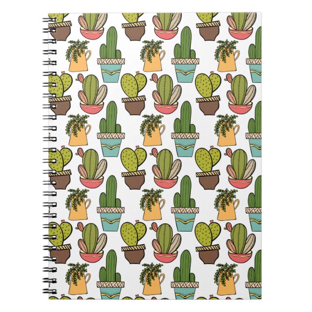Cuaderno Cactus y Succulents interiores en modelo de los (Frente)