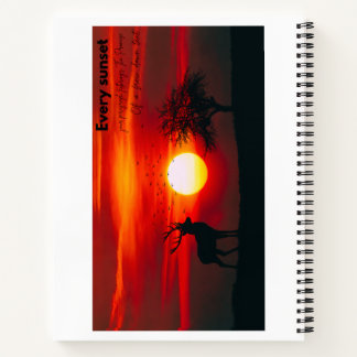 Cuaderno Cada Atardecer Nueva Aurora Silueta de Ciervo Espi