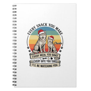 Cuaderno Cada Snack Que Hagas Perro Santa Sombrero Retro At
