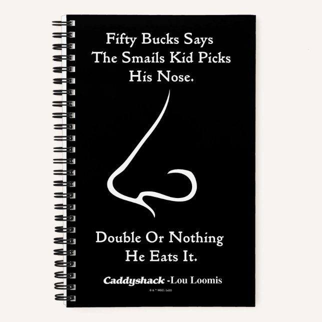 Cuaderno Caddyshack | Cincuenta Bucks Dice (Anverso)