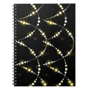 Cuaderno Cadena de luces brillantes en negro