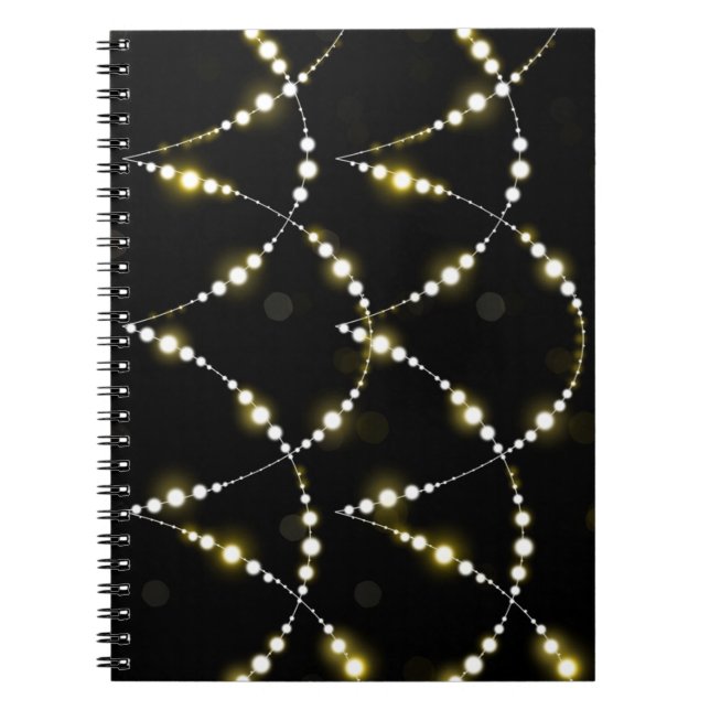 Cuaderno Cadena de luces brillantes en negro (Frente)