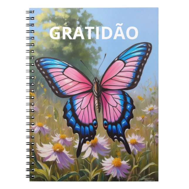 Cuaderno Caderno (80 Páginas, P&B) Borboleta (Frente)