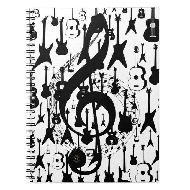 Cuaderno Caderno espiral com clave de sol (Frente)