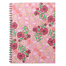 Cuaderno Caderno Espiral com Flores e joaninhas