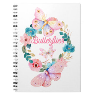 Cuaderno Caderno Espiral com Foto mariposas