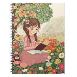 Cuaderno Caderno Espiral com Foto Menina escrevendo