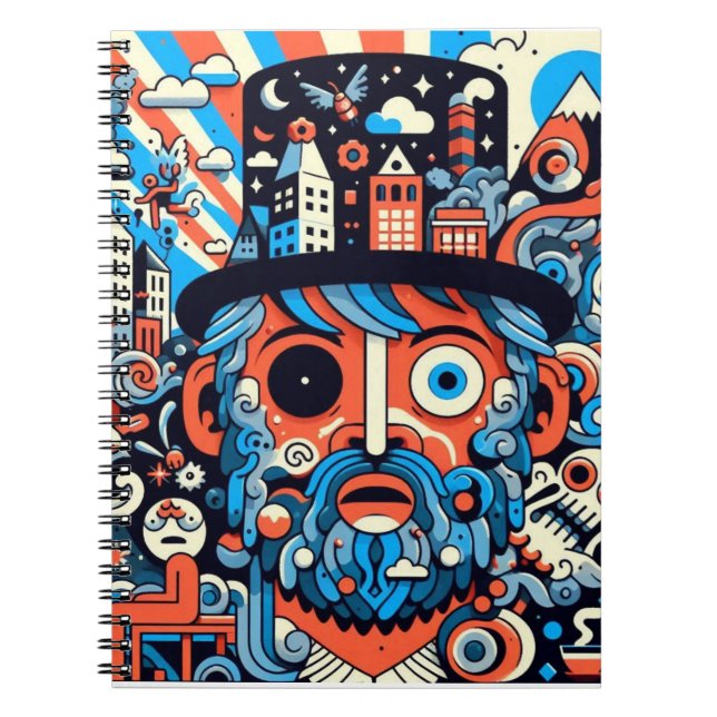 Cuaderno Caderno Espiral com Foto "Psychedelic #1" (Frente)