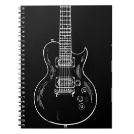 Cuaderno Caderno Espiral com guitarra