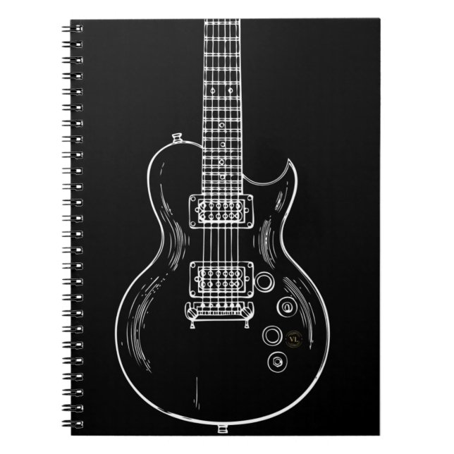 Cuaderno Caderno Espiral com guitarra (Frente)
