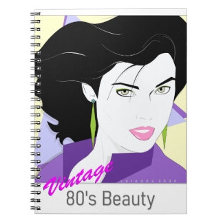 Cuaderno Caderno Espiral - com rosto de mulher 80s Style