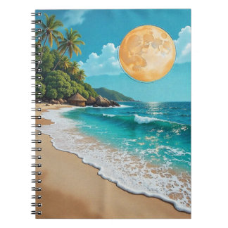 Cuaderno caderno espiral de matéria praia