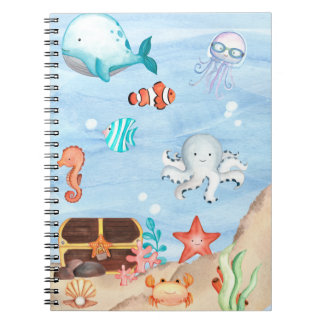 Cuaderno Caderno Fundo do Mar Meninos
