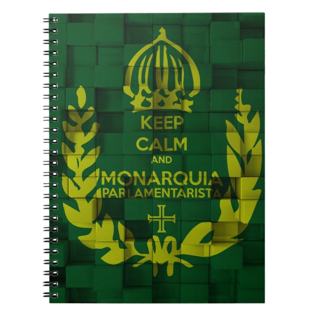 Cuaderno Caderno Keep Clam and Monarquia Parlamentarista (Frente)