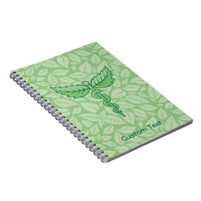 Cuaderno Caduceo con bloc de notas de fondo de hojas (Lado Derecho)