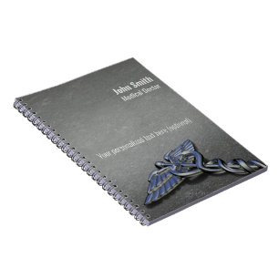 Cuaderno Caduceo Médico Profesional Chrome