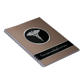 Cuaderno Caduceto Médico Profesional Silver