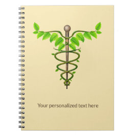 Cuaderno Caducto médico alternativo Verde deja beige